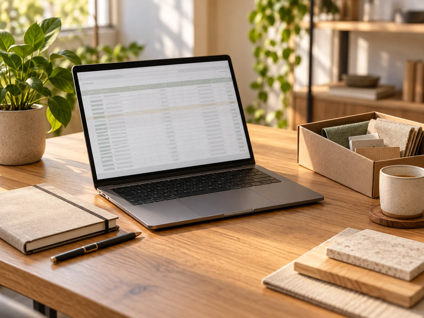 A business desk prepared for a commercial enquiry